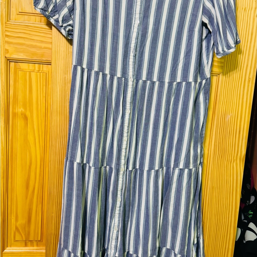 Striped Blue and White Dress